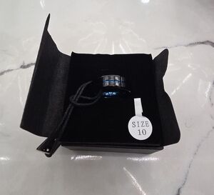 Men's Blue and Black Ring